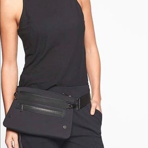 caara x athleta space metallic cross-body pouch